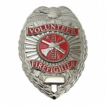 HEROS PRIDE Metal Badge Volunteer Firefighter - Oval, 24GT16