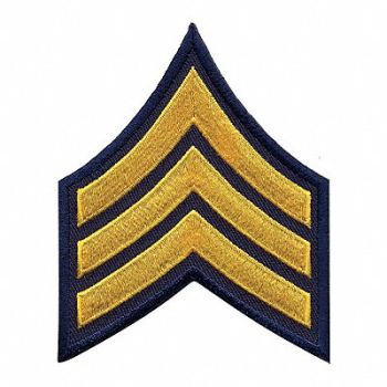 HEROS PRIDE Embrdrd Patch SGT Med Gold/Navy Blue PR, 24GU08