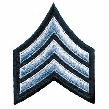 HEROS PRIDE Embrdrd Patch SGT Medium Grey on Blck PR, 24GU11