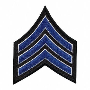 HEROS PRIDE Embrdrd Patch SGT Royal Blue/Wht/Blck PR, 24GU17