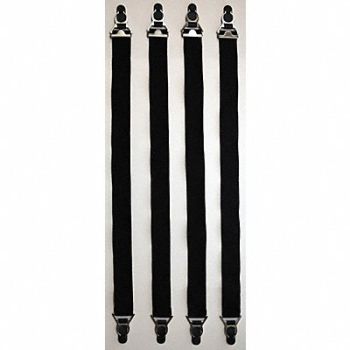 HEROS PRIDE Shirt Stay Adjustable Black PK4, 24GU21