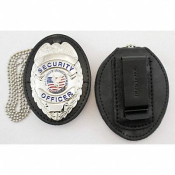 HEROS PRIDE Badge Holder Universal Black Leather, 24GU27