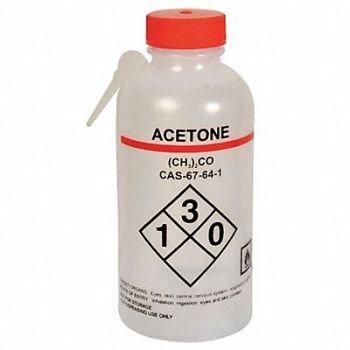 LAB SAFETY SUPPLY Wash Bottle 250mL Integrated Spout PK4, 24J879