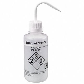 LAB SAFETY SUPPLY Wash Bottle 500mL Standard Spout PK6, 24J883