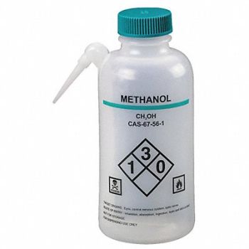 LAB SAFETY SUPPLY Wash Bottle 500mL Integrated Spout PK4, 24J884