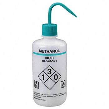 LAB SAFETY SUPPLY Wash Bottle 1000mL Plastic White PK4, 24J885