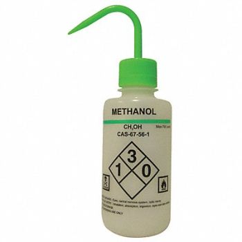 LAB SAFETY SUPPLY Wash Bottle 500mL Plastic White PK6, 24J886