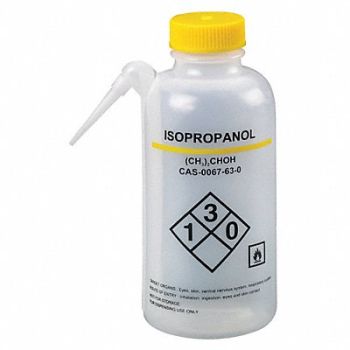 LAB SAFETY SUPPLY Wash Bottle 500mL Plastic White PK4, 24J887