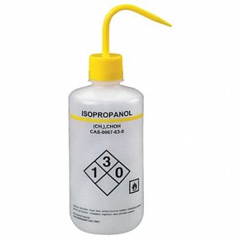 LAB SAFETY SUPPLY Wash Bottle 1000mL Plastic White PK4, 24J888