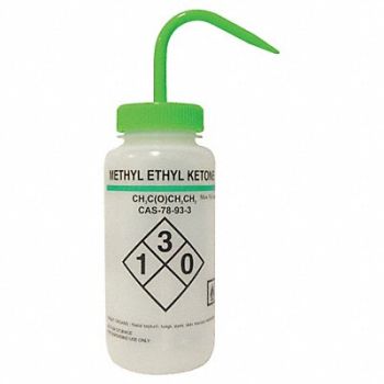 LAB SAFETY SUPPLY Wash Bottle 500mL Standard Spout PK6, 24J907