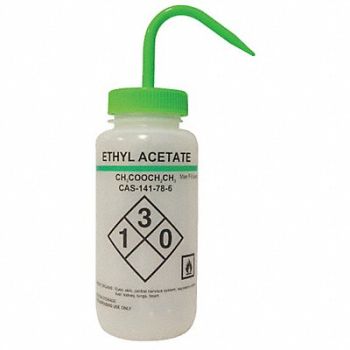 LAB SAFETY SUPPLY Wash Bottle 500mL Standard Spout PK6, 24J913