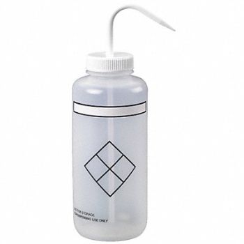 LAB SAFETY SUPPLY Wash Bottle 1000mL Standard Spout PK4, 24J916