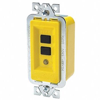 HUBBELL Yellow GFCI Module 20A 120VAC, 24JN94