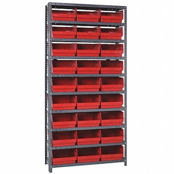 QUANTUM STORAGE SYSTEMS G6989 Bin Shlvng 12inx75inx36in Red, 24K024