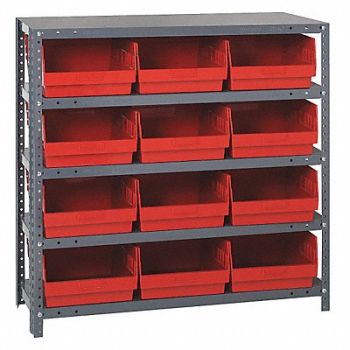 QUANTUM STORAGE SYSTEMS G6985 Bin Shlvng 12inx39inx36in Red, 24K028