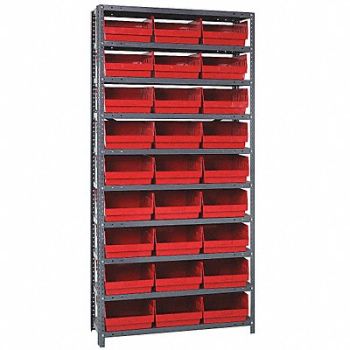 QUANTUM STORAGE SYSTEMS G6997 Bin Shlvng 18inx75inx36in Red, 24K032