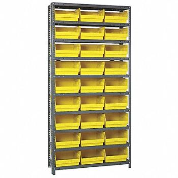 QUANTUM STORAGE SYSTEMS G6989 Bin Shlvng 12inx75inx36in Yellow, 24K052