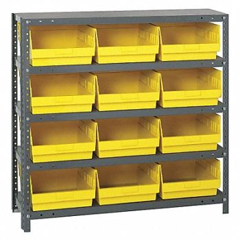 QUANTUM STORAGE SYSTEMS G6985 Bin Shlvng 12inx39inx36in Yellow, 24K056