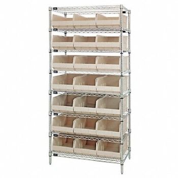 QUANTUM STORAGE SYSTEMS G7079 Bin Shlvng 21inx74inx36in Ivory, 24K171