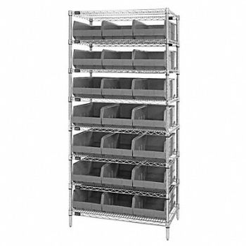QUANTUM STORAGE SYSTEMS G7070 Bin Shlvng 12inx75inx36in Gray, 24K208