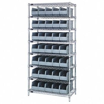 QUANTUM STORAGE SYSTEMS G7074 Bin Shlvng 18inx74inx36in Gray, 24K212
