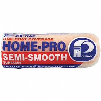 PREMIER Paint Roller Cover 7 L 3/8 Nap Polyester, 24K673