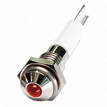GRAINGER APPROVED Round Indicator Light Red 12VDC, 24M020