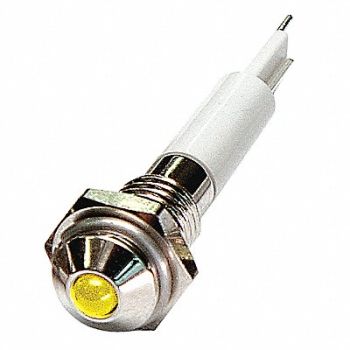 GRAINGER APPROVED Round Indicator Light Yellow 12VDC, 24M021