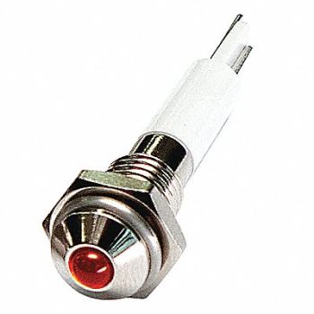 GRAINGER APPROVED Round Indicator Light Red 24VDC, 24M023