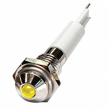 GRAINGER APPROVED Round Indicator Light Yellow 24VDC, 24M024