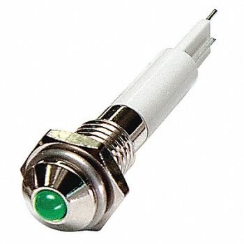 GRAINGER APPROVED Round Indicator Light Green 24VDC, 24M025