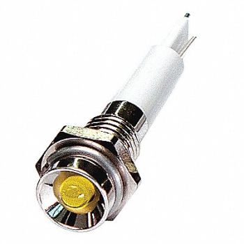 GRAINGER APPROVED Protrude Indicator Light Yellow 12VDC, 24M027