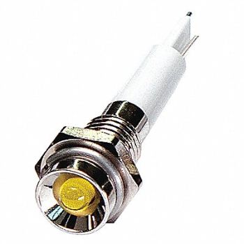 GRAINGER APPROVED Protrude Indicator Light Yellow 24VDC, 24M030