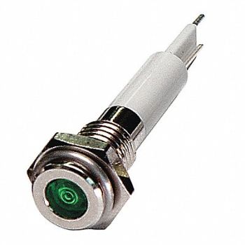 GRAINGER APPROVED Flat Indicator Light Green 12VDC, 24M034