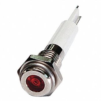 GRAINGER APPROVED Flat Indicator Light Red 24VDC, 24M037