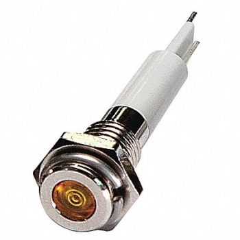 GRAINGER APPROVED Flat Indicator Light Yellow 24VDC, 24M038