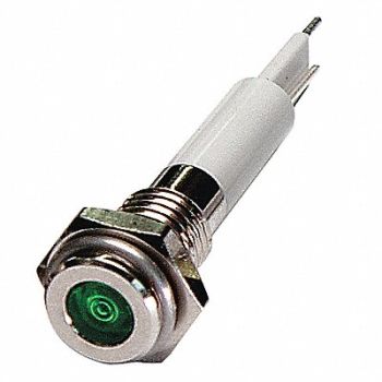GRAINGER APPROVED Flat Indicator Light Green 24VDC, 24M039