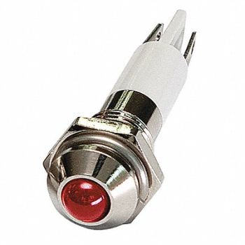 GRAINGER APPROVED Round Indicator Light Red 12VDC, 24M042