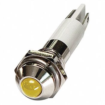 GRAINGER APPROVED Round Indicator Light Yellow 12VDC, 24M043