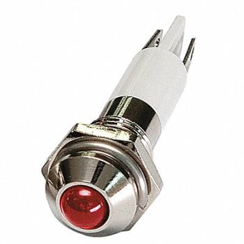 GRAINGER APPROVED Round Indicator Light Red 24VDC, 24M045