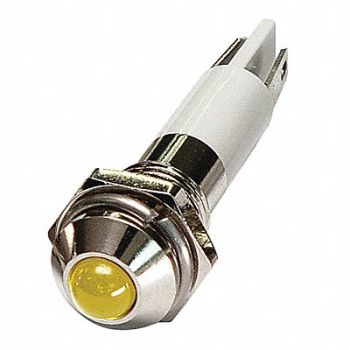 GRAINGER APPROVED Round Indicator Light Yellow 110VAC, 24M049