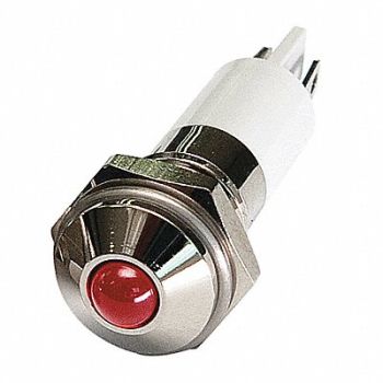GRAINGER APPROVED Round Indicator Light Red 12VDC, 24M075