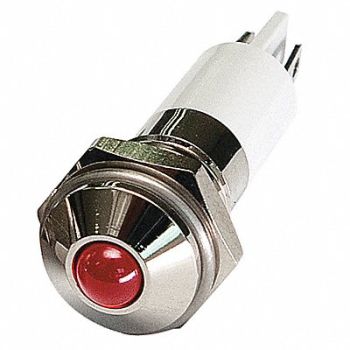 GRAINGER APPROVED Round Indicator Light Red 24VDC, 24M078
