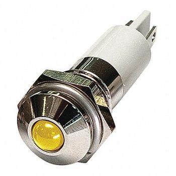 GRAINGER APPROVED Round Indicator Light Yellow 24VDC, 24M079