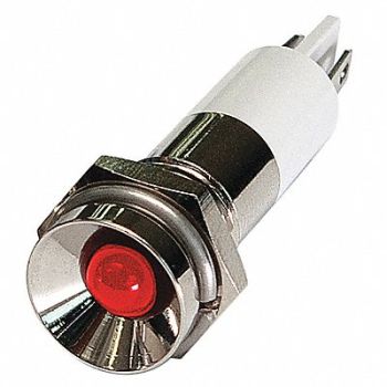 GRAINGER APPROVED Protrude Indicator Light Red 12VDC, 24M084