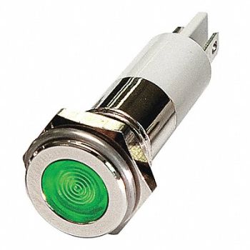 GRAINGER APPROVED Flat Indicator Light Green 12VDC, 24M095