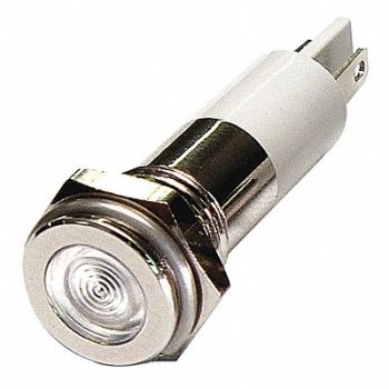 GRAINGER APPROVED Flat Indicator Light White 12VDC, 24M097