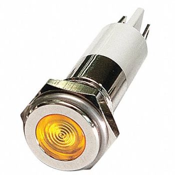 GRAINGER APPROVED Flat Indicator Light Yellow 24VDC, 24M099