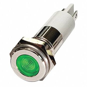 GRAINGER APPROVED Flat Indicator Light Green 24VDC, 24M101