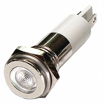 GRAINGER APPROVED Flat Indicator Light White 110VAC, 24M108